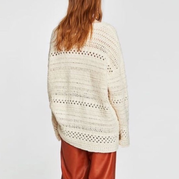 Zara Oversized Open Knit Sweater - Picture 2 of 4